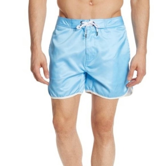 Onia NWT Men's 5" Swim Trunks Board Shorts Zip Fly Kayden Blue Size 36 - Picture 1 of 10